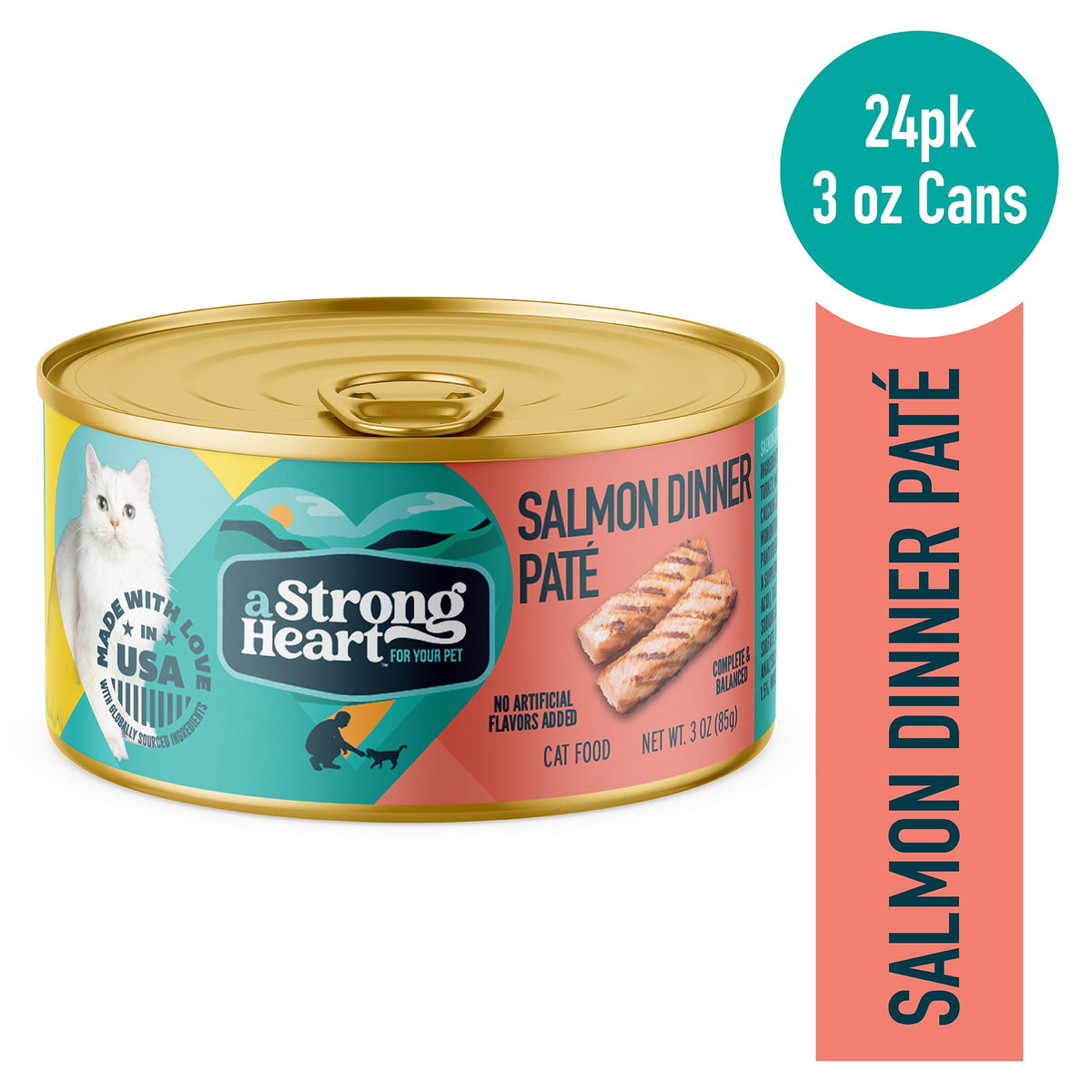 A Strong Heart Adult Cat Pate (3 Ounce (Pack of 24))