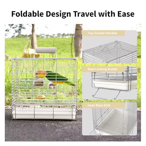 Bird Carrier Travel Cage (White)