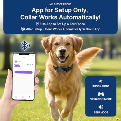 2 1 Smart Wireless GPS Dog Fence with APP Setup 2 Collar Kit (2 Collar Kit with Remote)