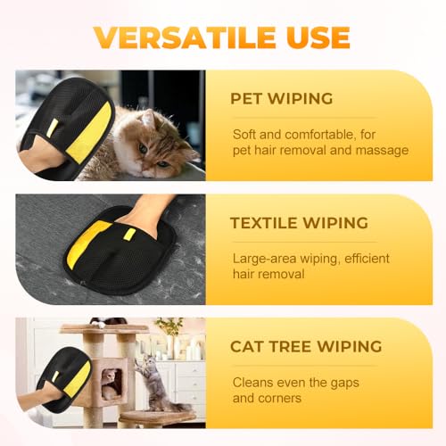 Pet Hair Removal Glove for Cats & Dogs (3PCS)