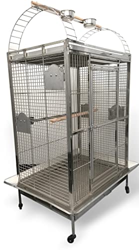 304 Stainless Steel XL Extra Large Bird Parrot Macaw Indoor Outdoor Cage Play Top Medical Grade Stainless SUS304