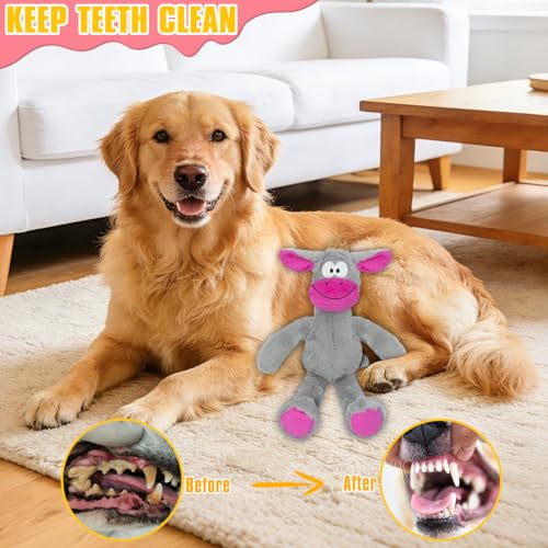Squeaky Plush Dog Toy for Small & Medium Breeds (L-pink donkey)
