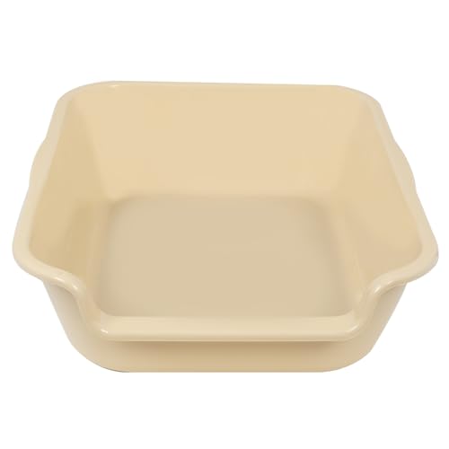 Extra Large Low Entry ABS Cat Litter Box (Small (Pack of 1) / Beach sand)