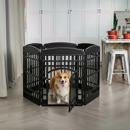 6 Panel Dog Playpen (6 Panel - 34" H / Black)