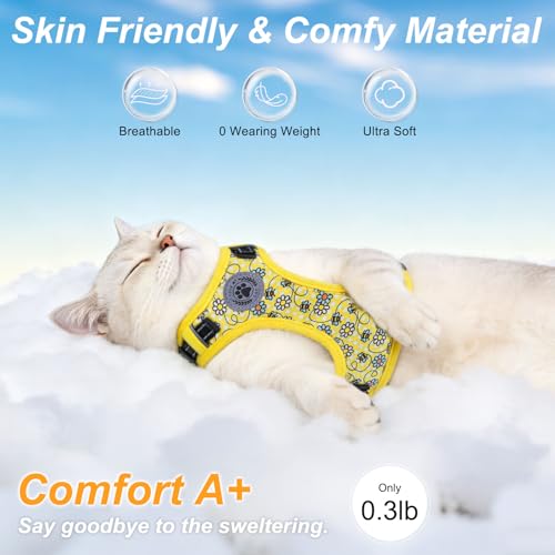 Cat Harness and Leash Set (Bee Yellow / S (Chest: 11 - 16"))