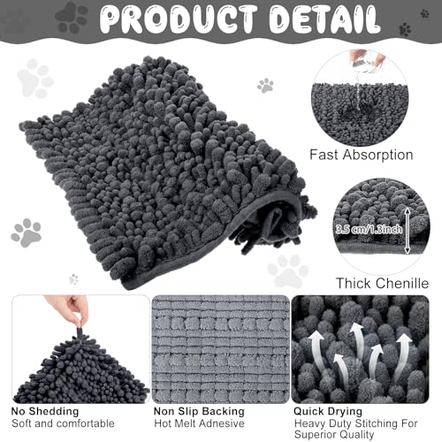 4 Pcs Guinea Pig Cage Liner (Dark Gray / 12 x 12 Inch / Shaggy Chenille)