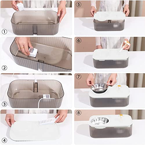 Cat Water Fountain Food Bowl Stainless Steel