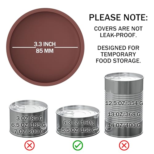 Silicone Pet Food Can Lids (3.3in/85mm(5.3-5.5oz) / Mars+Coral)