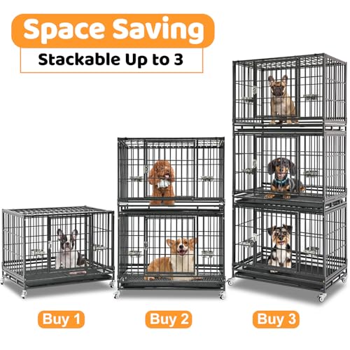 37 Inch Heavy Duty Dog Crate for Medium Dogs (37.0"L x 22.5"W x 29.2"H)