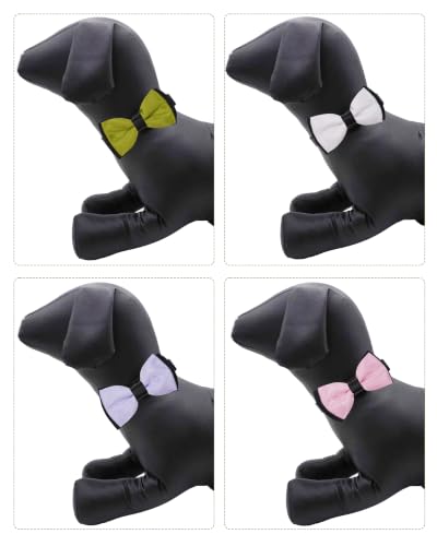 10 Pack Mixed Colors Dog Bowties for Small Dogs Sliding on Collar (S/M)