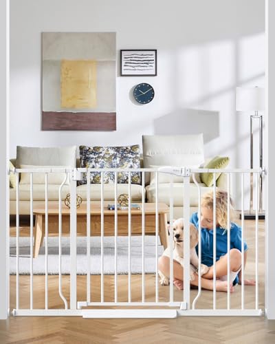 29" 51" Extra Wide Baby Gate (White / 29-51"Wide, 28"Tall)