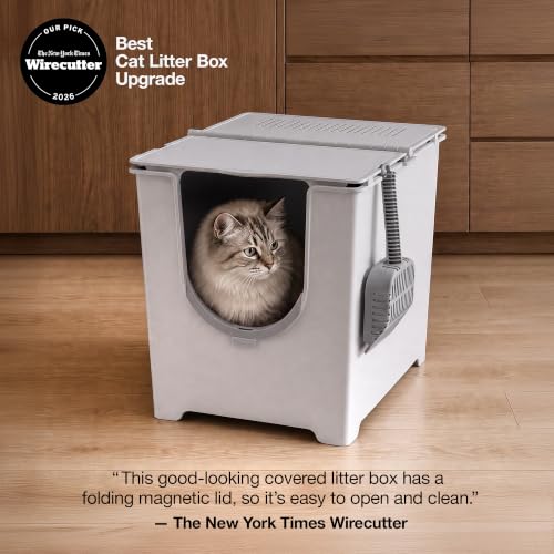 Flip Covered Litter Box (Standard - White)
