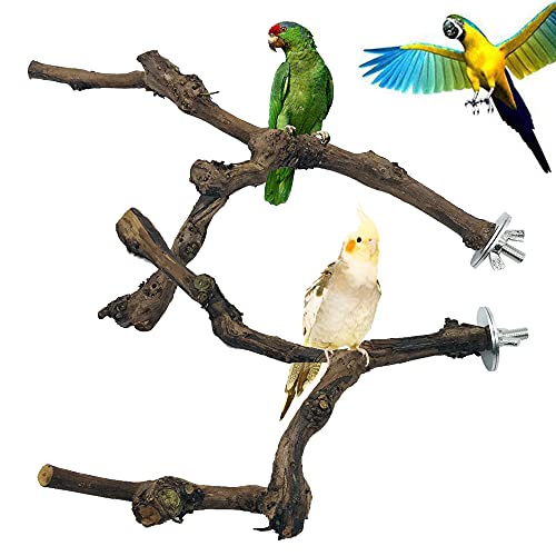 4PCS Bird Perch Natural Grape Stick Bird Standing Stick Grapevine (4PCS Natural Grape Stick)