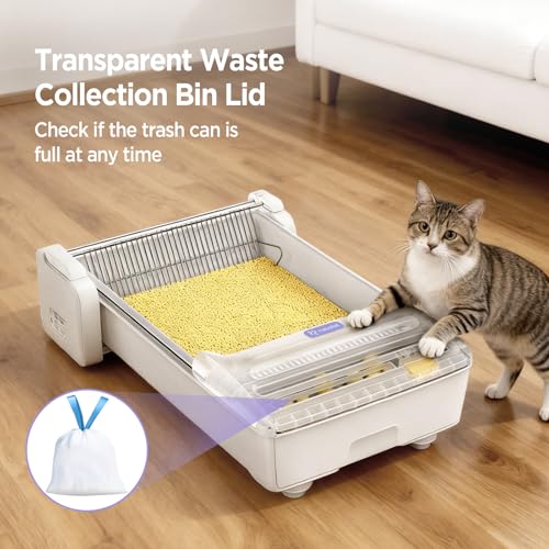 Open Top Automatic Self Cleaning Cat Litter Box (white)