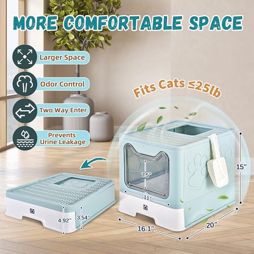 Covered Cat Litter Box (Baby Blue)