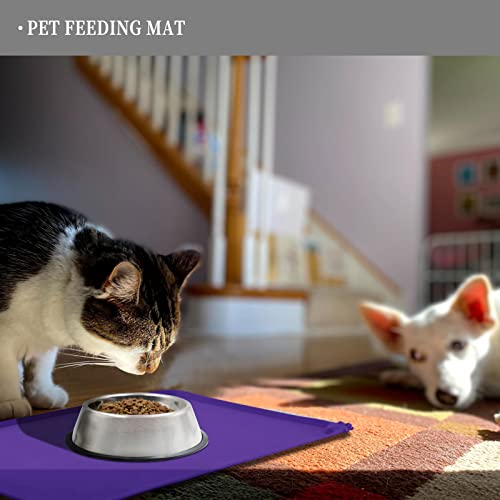 Silicone Pet Feeding Mat (Purple / 32" x 24")