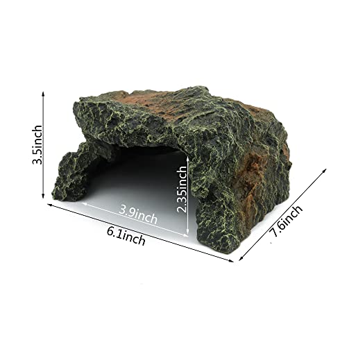 Reptile Rock Hide Cave Aquarium Habitat Decor Tortoise Hideout