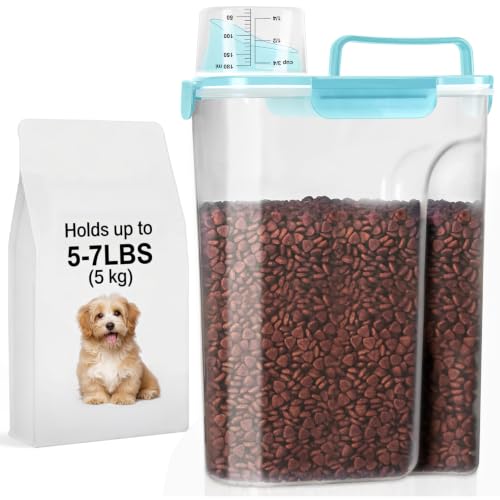 5 7Lbs Cat Dog Storage Container (Clear Blue / 5L-1pack)