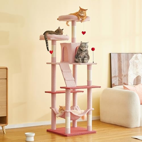Cute Cat Tree (70.1 in / Pink&Red)