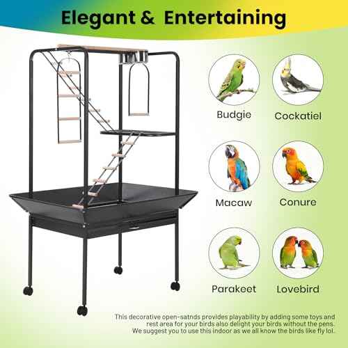 64'' H Inch Birdcage Stand Play Center with Perches and Ladders (64'' H)