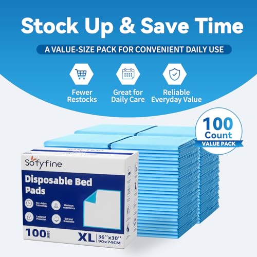 Bed Pads Disposable 30" x 36" [100 Count] Adult Incontinence Underpads (30"x36" (100 Pcs))