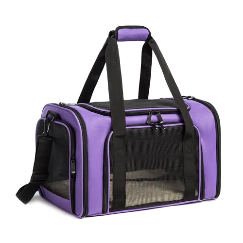 Cat Carrier Dog Carrier Pet Carrier Cat Bags for Small Medium Cats Dogs Puppies of 15 Lbs (20.0"L x 13.0"W x 13.0"H / Purple)