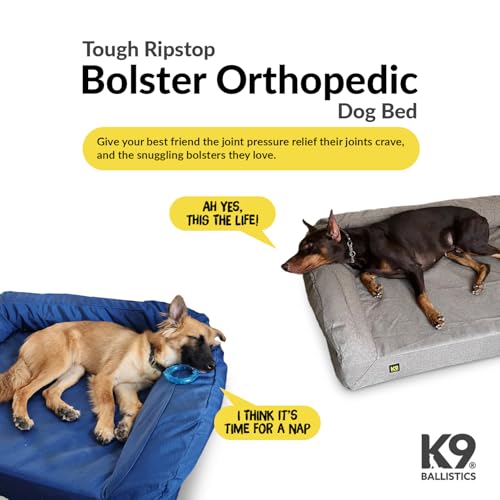Tough Ripstop Bolster Orthopedic Dog Bed (XX-Large (68" L x 40" W x 10" H) / Pacific Blue Premium Finish)