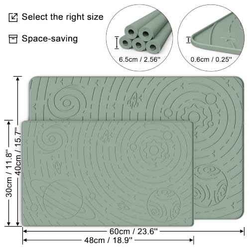 Galaxy Pet Feeding Mat (18.9"L x 11.8"W / Sage Green)