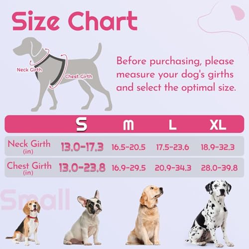 Dog Harness No Pull for Small Dogs (Small / Pink & Black)