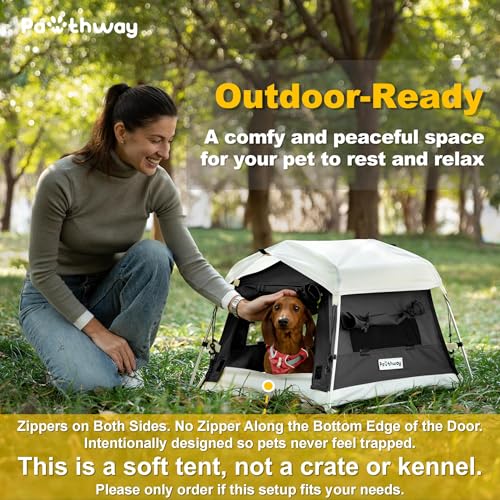 Tent House for Pets up to 25 lb (Black / Small, 24.4''L x 19.7''W x 16.5''H)