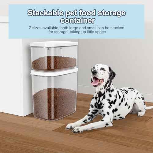 12 lbs Airtight Dog Cat Food Storage Container and Dog Treat Containers BPA (White Large (12L-1Pack))