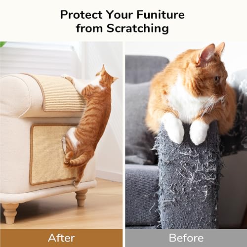 2 Packs Cat Scratching Mat (Beige-2 Packs-23.6 x 15.7 Inch)