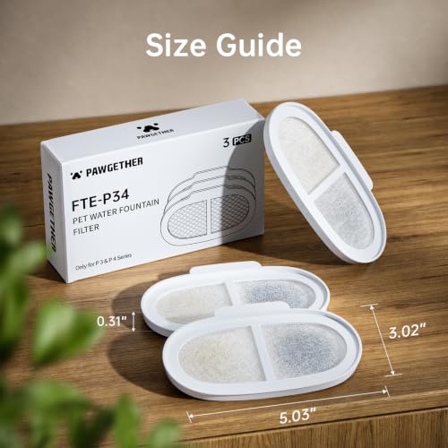 3Pcs Cat Water Fountain Filter Compatible with 67oz