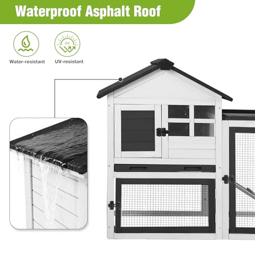 Rabbit Hutch Indoor or Outdoor (White / 48.0"L x 48.0"W x 24.0"H)