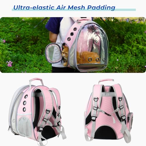 Expandable Bubble Cat Carrier Backpack (Front Expandable-Pink)