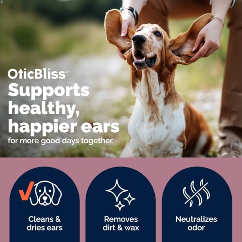 Oticbliss Cat & Dog Ear Cleaner & Drying Flush for Wax & Odor (4oz)