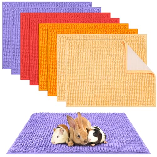 8 Pcs 16x12'' Guinea Pig Cage Liner (Purple, Red, Beige, Orange / 16x12'')