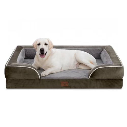 Waterproof Orthopedic Dog Beds for Extra Large Dog (45.0"L x 35.0"W x 8.5"Th / Dark Green)
