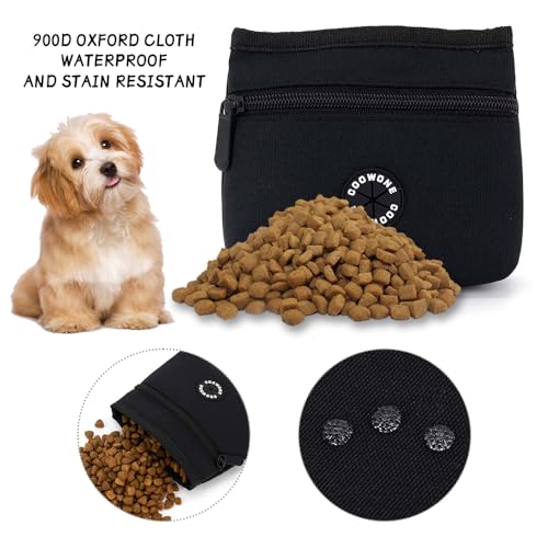 Dog Treat Pouch with Pet Training Clicker (Black)