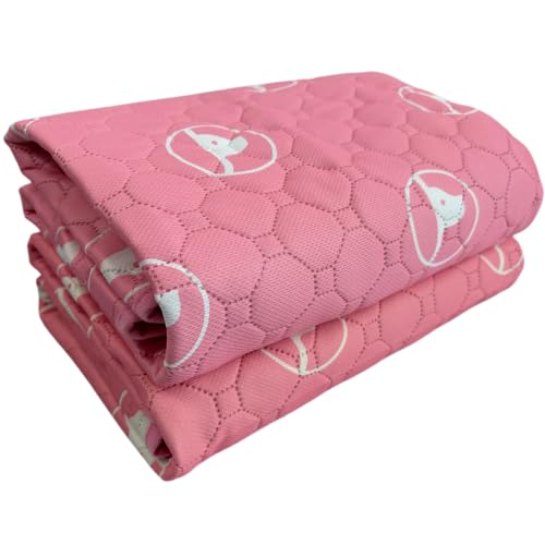 2 Pack 36"x36" Reusable Playpen Training Pad for Puppies (Pink White / 36"x36" (2 Packs))