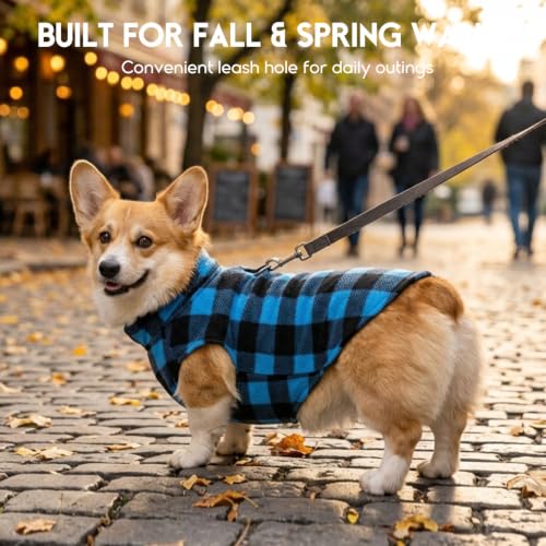 3 Pack Dog Sweater Plaid Fleece Vest Puppy Shirt for Small Dogs (Medium / Black & Green & Blue)