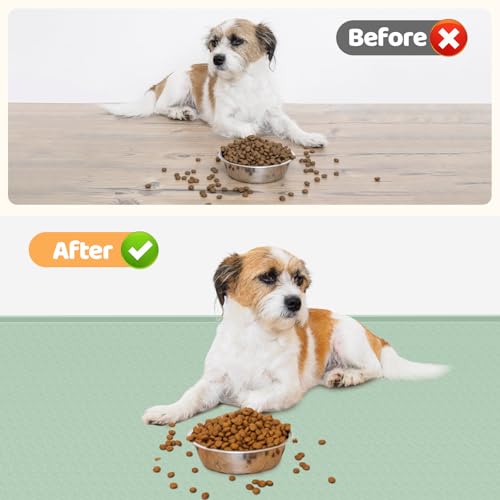 Dog Food Mat 51''x25.6'' Extra Large Dog Mat for Food and Water (51"L x 25.6"W / Green)