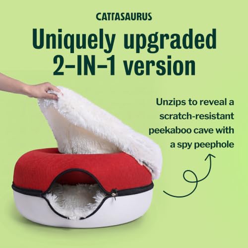 Peekaboo Cat Cave for Multiple & Large Cats Up to 30 (Ruby Snowball 1)