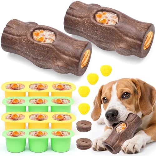 2 Pack Dog Toys for Aggressive Chewers Brown (Brown)