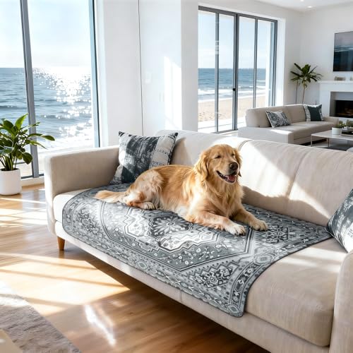 Washable Pee Pads for Dogs (Boho Grey / 39" x 63" (1 Pack))