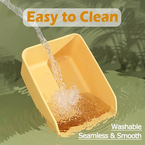 Large Cat Litter Box with High Sides (Yellow)