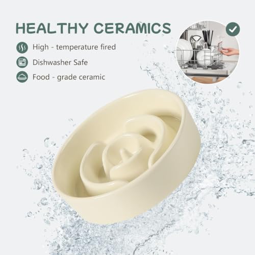 Elevated Slow Feeder Dog Bowls (Light Yellow)
