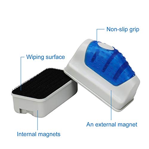Magnetic Aquarium Fish Tank Glass Algae Glass Cleaner Scrubber Floating Clean Brush (S / Blue)