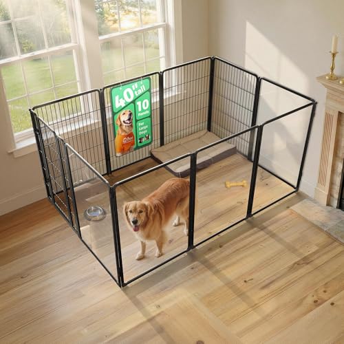 AuraSpace Pro Acrylic & Wire Mesh Indoor Dog Playpen (Black / 40"H)