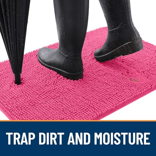 Dog Door Mat for Muddy Paws 36x24 (Hot Pink / 36" X 24")
